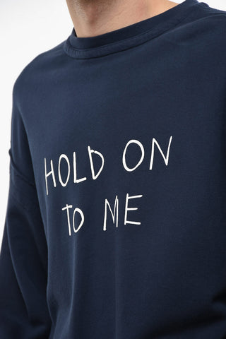 Brushed Cotton Sweatshirt with Dropped Shoulders