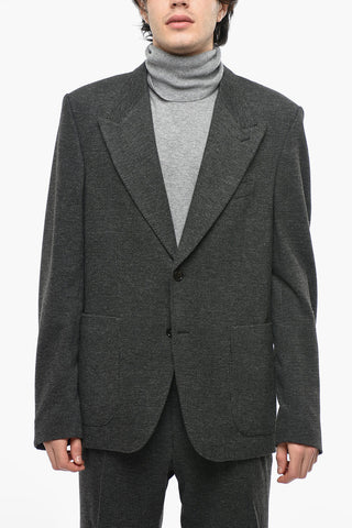 Single-breasted District Check Blazer with Peak Lapel