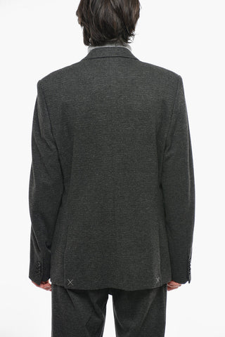 Single-breasted District Check Blazer with Peak Lapel