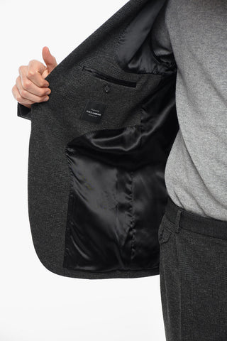 Single-breasted District Check Blazer with Peak Lapel