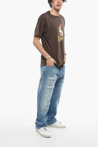 Cotton Crew-Neck T-shirt With Print