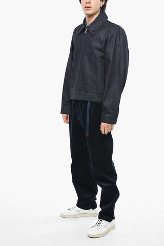 Giubbotto in Denim con Zip Sulla Manica