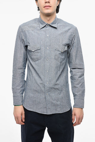 Poplin Cotton Shirt with Double Breast Pocket