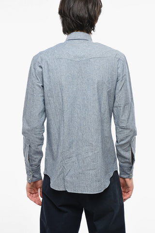 Poplin Cotton Shirt with Double Breast Pocket