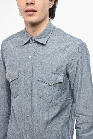 Poplin Cotton Shirt with Double Breast Pocket