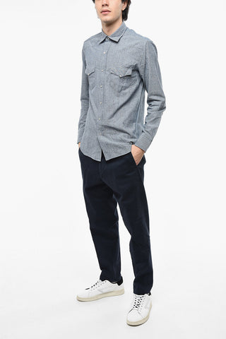 Poplin Cotton Shirt with Double Breast Pocket
