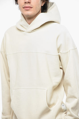 Felpa Hoodie Monocromo in Misto Cotone Ecologico