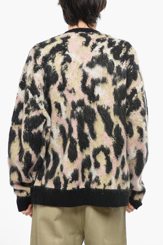 Oversized Fit Alpaca Blend Sweater with Animal Pattern