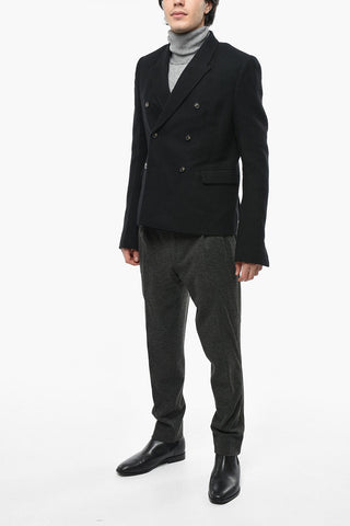 LARRY Double-breasted Wool Cloth Blazer