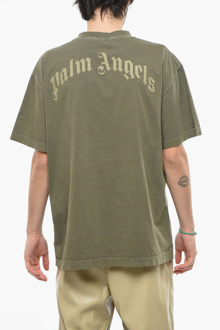 Crew Neck BEAR Cotton T-Shirt with Print