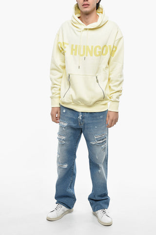 Fleece Cotton HUNGOVER Hoodie with Zipped Pockets
