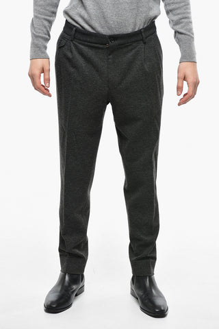 Stretch Fabric Pants with District Check Motif