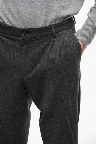 Stretch Fabric Pants with District Check Motif