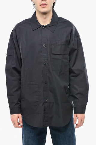 Spread Collar Cotton Utility Shirt