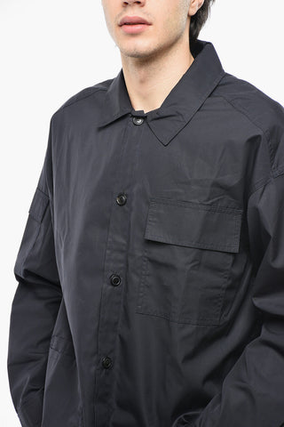 Spread Collar Cotton Utility Shirt