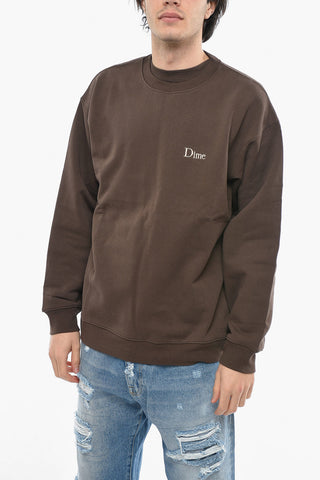 Logoed Fleece Cotton Crew-neck Sweatshirt
