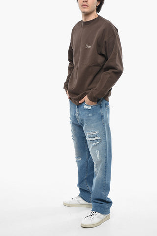 Logoed Fleece Cotton Crew-neck Sweatshirt