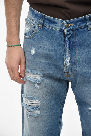 Vintage Effect Baggy Fit Jeans 23cm