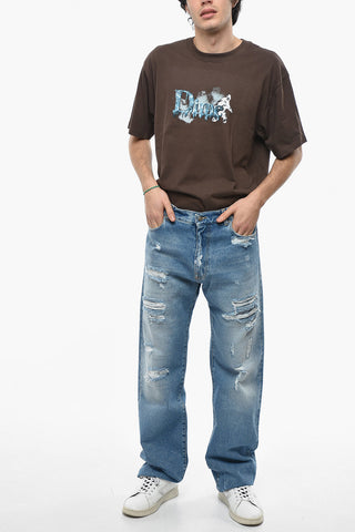 Vintage Effect Baggy Fit Jeans 23cm