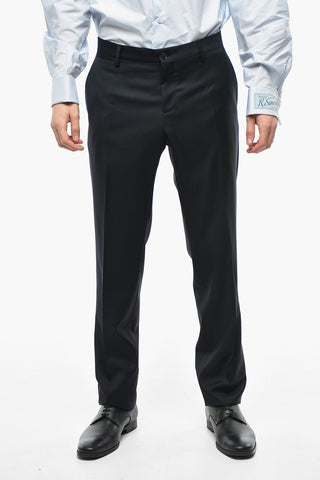 MARTINI Abito Slim Fit in Lana con Tasche ad Aletta