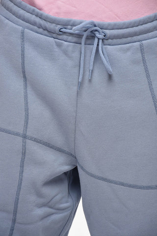 Joggers in Cotone Felpato con Cuciture a Vista