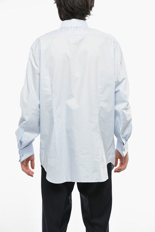 Camicia Straight Fit in Cotone con Polsini Business