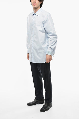 Camicia Straight Fit in Cotone con Polsini Business