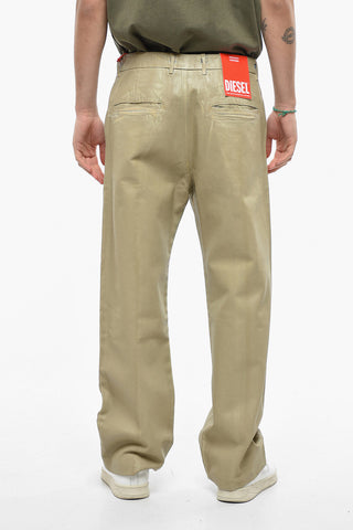 Slim Fit Coated Cotton Pants