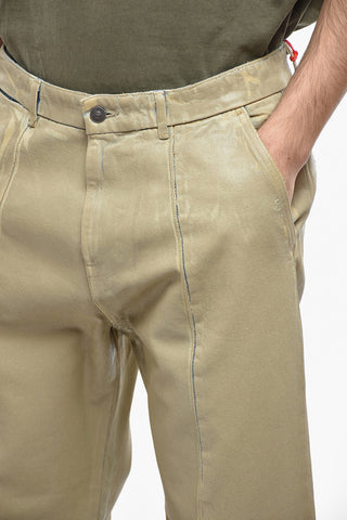 Slim Fit Coated Cotton Pants