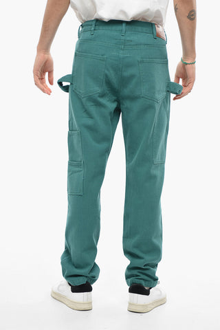 Twill Cotton 5 Pockets Pantswith Golden Button