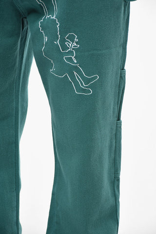Twill Cotton 5 Pockets Pantswith Golden Button