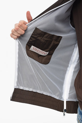 Giacca a Vento Ricamata con Chiusura Zip