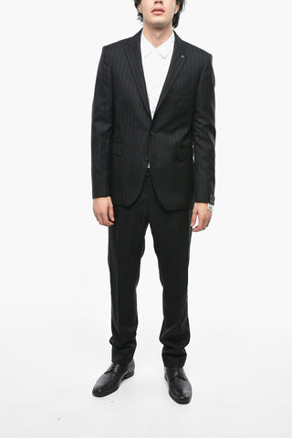 Virgin Wool Single-breasted Suit with Striped Pattern