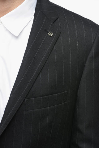 Virgin Wool Single-breasted Suit with Striped Pattern