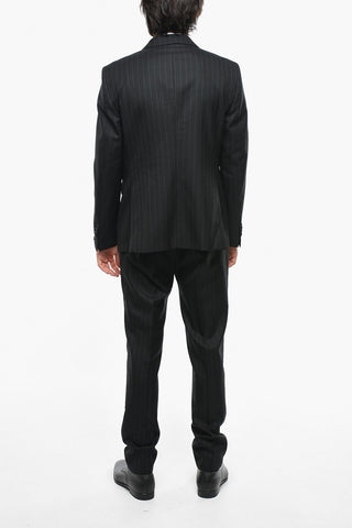 Virgin Wool Single-breasted Suit with Striped Pattern