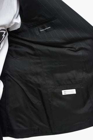 Virgin Wool Single-breasted Suit with Striped Pattern