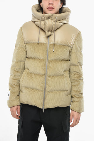 Removible Hood Corduroy Down Jacket