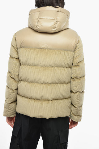 Removible Hood Corduroy Down Jacket