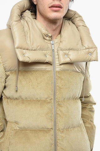 Removible Hood Corduroy Down Jacket