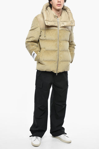 Removible Hood Corduroy Down Jacket