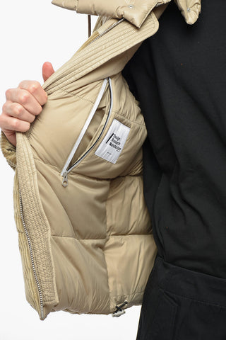 Removible Hood Corduroy Down Jacket