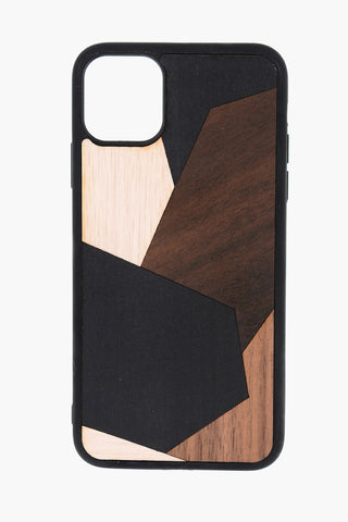 Geometrical-Motif Wooden QUARTZ Iphone 13 Hard Case
