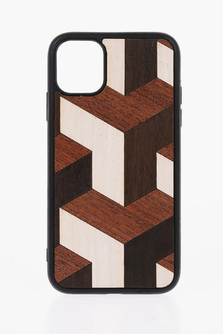 Geometrical-Motif Wooden TUMBLE Iphone 11 Pro Hard Case