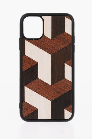 Geometrical-Motif Wooden TUMBL Iphone 11 Hard Case