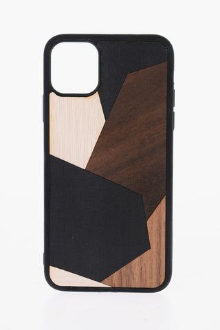 Geometrical-Motif Wooden QUARTZ Iphone 11 Hard Case