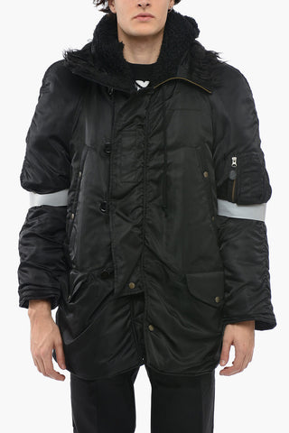 MM6 Multipocketed Padded Jacket with Iridishent Details