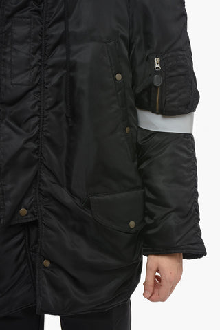 MM6 Multipocketed Padded Jacket with Iridishent Details