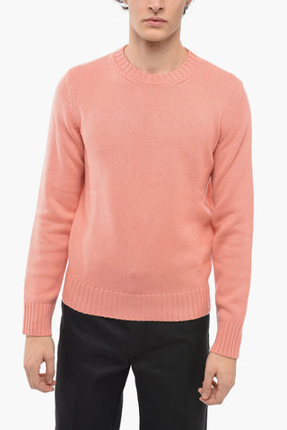 Cashmere Crewneck Sweater with Embroidered Logo