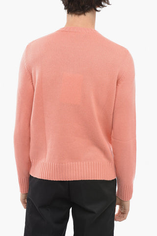 Cashmere Crewneck Sweater with Embroidered Logo