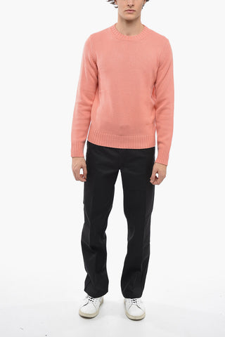 Cashmere Crewneck Sweater with Embroidered Logo